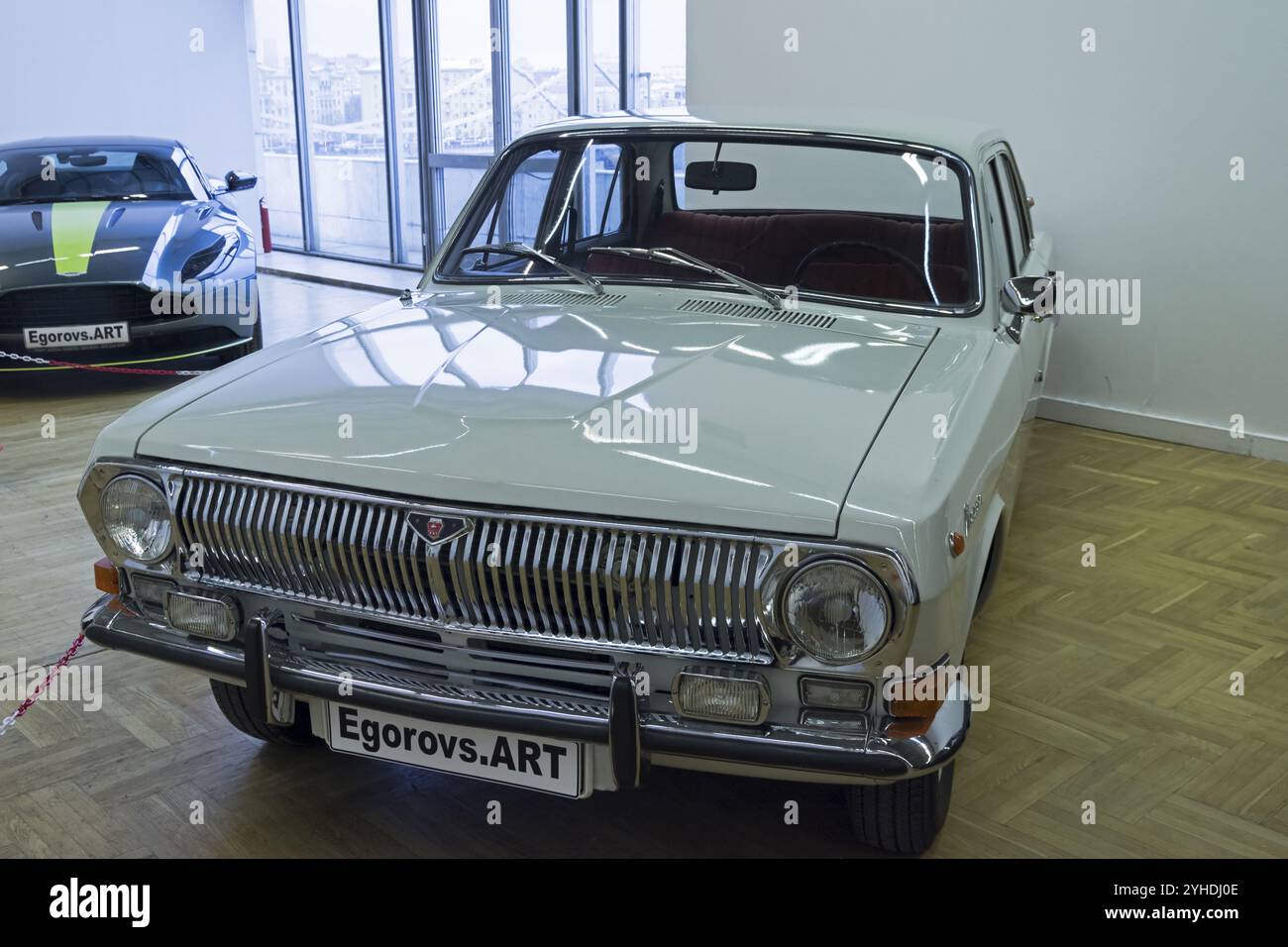 Moskau, Russland, 10. November 2018: Volga GAZ-24 Car (Made in 1983) auf der Ausstellung von alten und seltenen Autos, Europa Stockfoto
