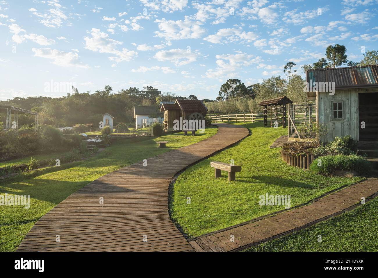 Kleiner Bauernhof in Olivas de Gramado - Olivenbauernhof und Touristenattraktion - Gramado, Rio Grande do Sul, Brasilien Stockfoto