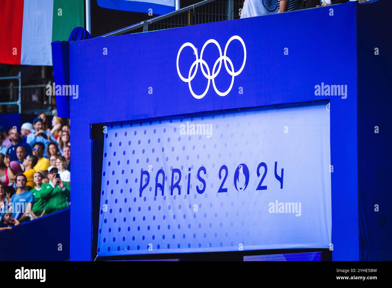 Bild des Olympiastadions in Paris während der Olympischen Spiele 2024. Stockfoto