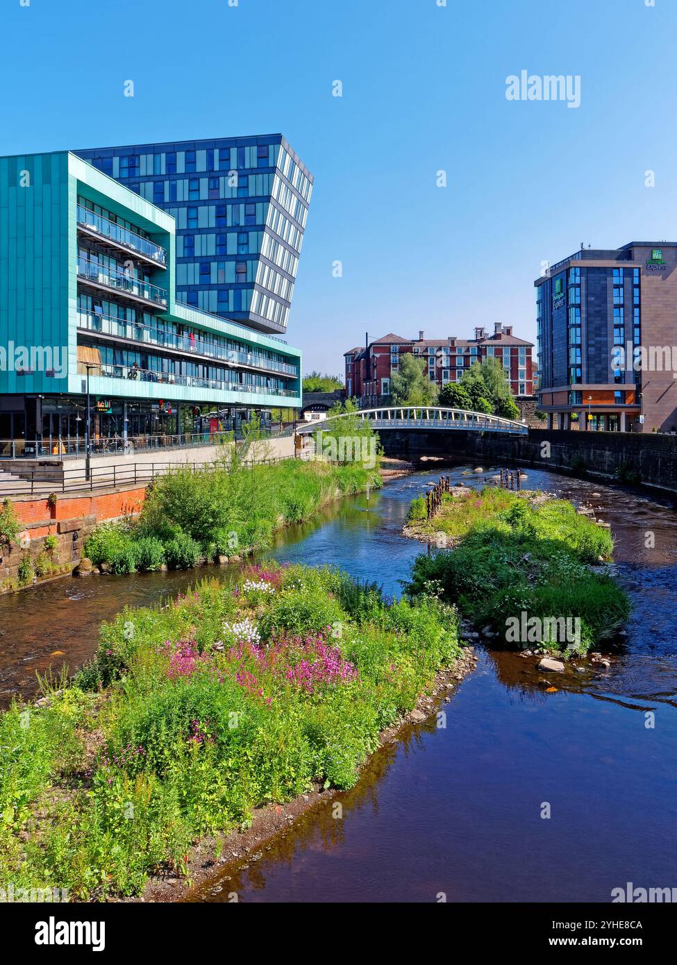 Großbritannien, South Yorkshire, Sheffield, Stadtzentrum, Blick von der Blonk Street Bridge. Stockfoto