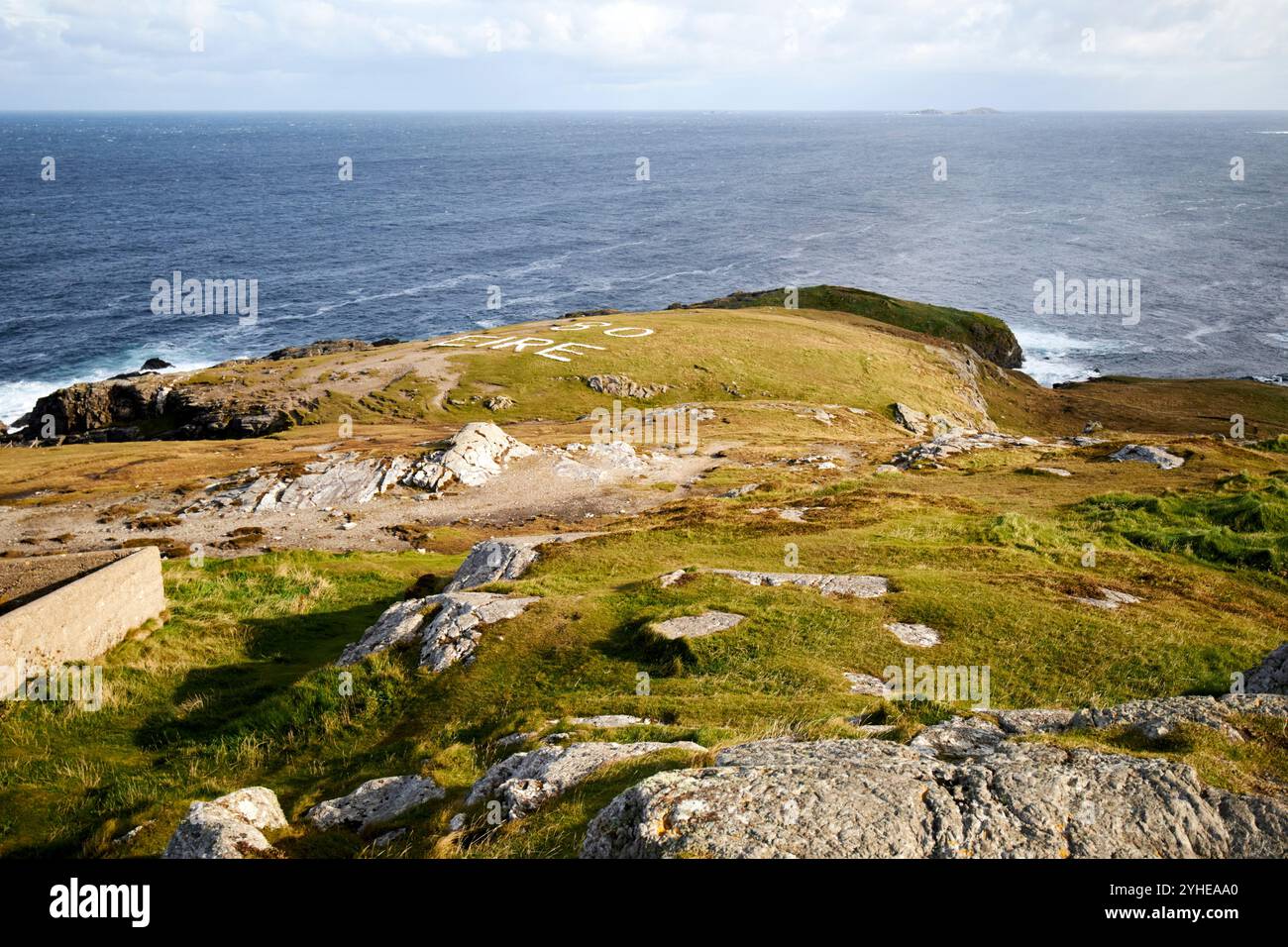 Blick auf die eire 80 und den nördlichsten Punkt von malin Head, County donegal, republik irland Stockfoto