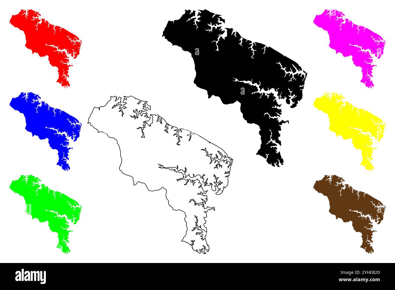 Northumberland County, Commonwealth of Virginia (US-County, Vereinigte Staaten von Amerika, USA, USA, USA) Kartenvektordarstellung, Scribble-Skizze Northu Stock Vektor