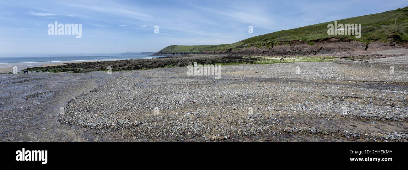 Manorbrier Beach, Manorbier, Tenby, Pembrokeshire, Südwales, Wales, Großbritannien Stockfoto