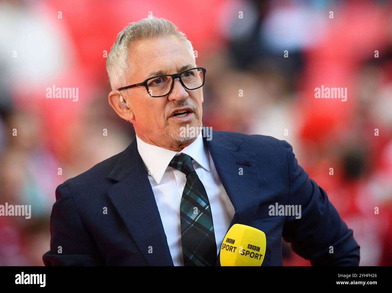 GARY LINEKER TRITT ALS MODERATOR DES SPIELS DES TAGES AM 16. April 2022 IN DEN RUHESTAND – Manchester City gegen Liverpool – FA Cup Halbfinale. Gutschrift: Mark Pain / Stockfoto