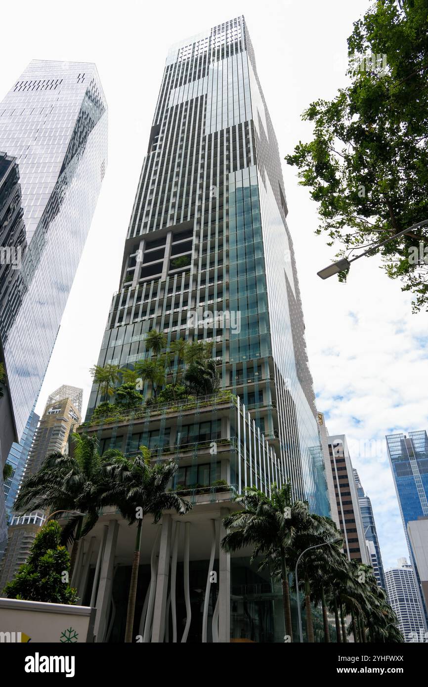 CapitaGreen Wolkenkratzer an der 138 Market Street Singapur Asien. Stockfoto