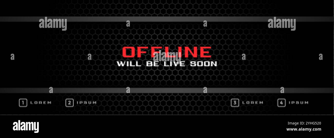 Schwarz und dunkle Banner mit hexagonalen Muster Stock Vektor