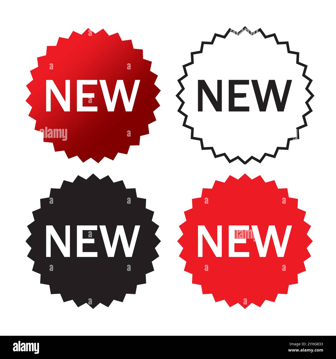 Symbol für neue Beschriftung. Auffälliges Ankündigungsabzeichen. Kreisförmiger Formvektor. Modernes Werbedesign. Stock Vektor