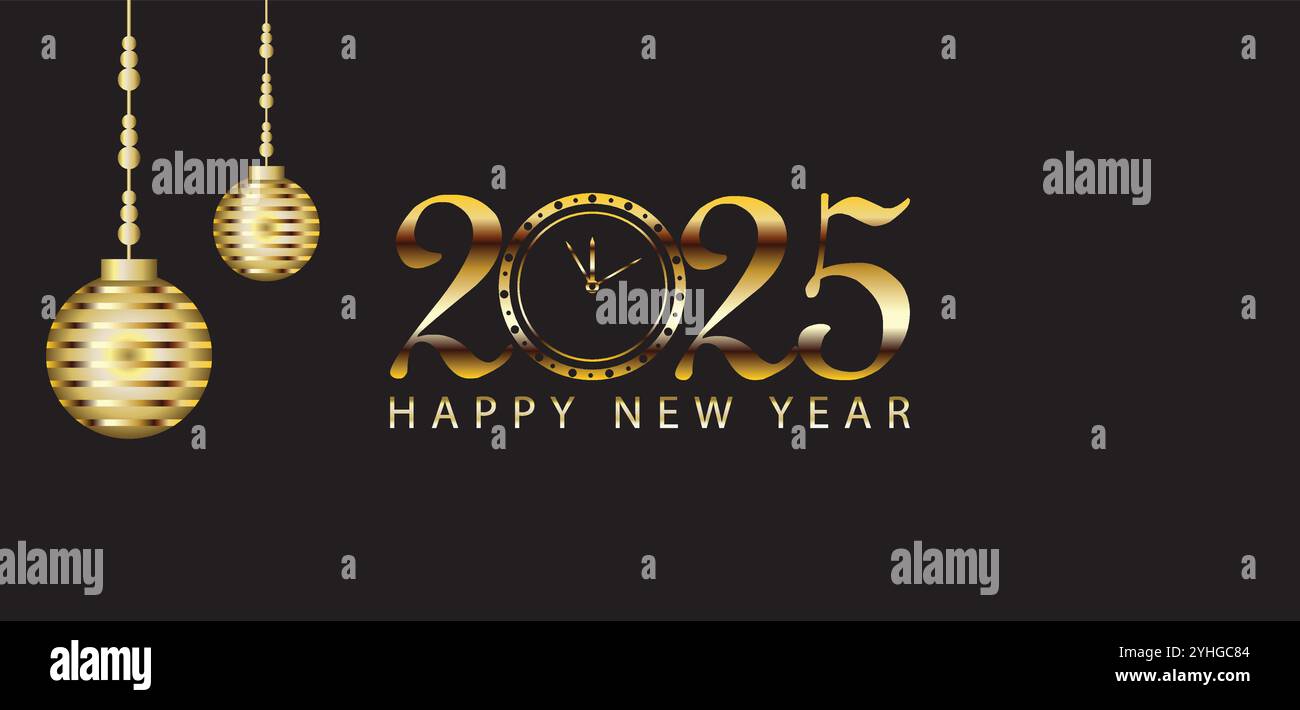 Wir begrüßen die Zukunft Happy New Year 2025 Stock Vektor