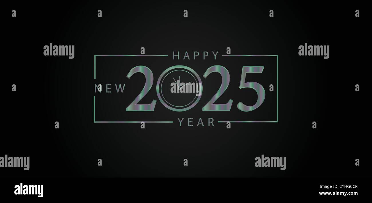 Wir begrüßen die Zukunft Happy New Year 2025 Stock Vektor