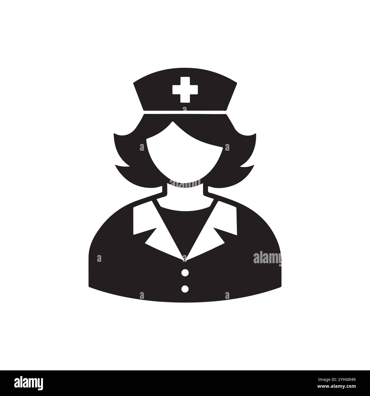 Frau Doktor Icon Arzt, Medizin, Gesundheitswesen, Krankenschwester Icon Silhouette Vektor. Medizinische Krankenschwester solides Symbol Illustration. Stock Vektor