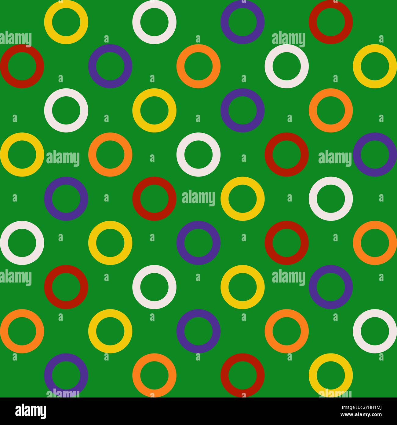 Farbenfroher nahtloser abstrakter geometrischer Hintergrund mit Kreisen für ein frohes neues Jahr und Weihnachten. Trendiges, minimalistisches Vektormuster mit kreisförmigem Muster Stock Vektor