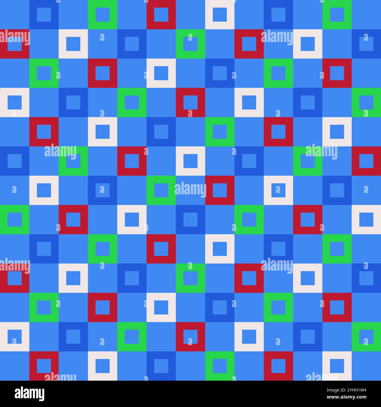 Nahtlos kariertes lineares Gittermuster für Weihnachten, Weihnachten und ein frohes neues Jahr. Quadrate in festlichen Farben mit geometrischem Design. Vektorhintergrund für Feiertage Stock Vektor