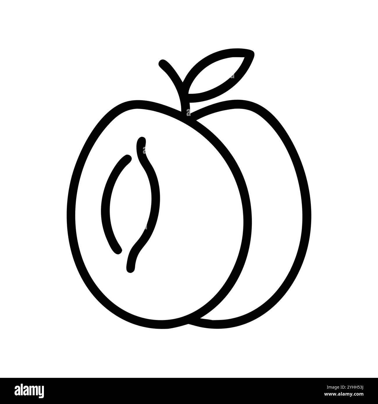 Einfache Vektor-Illustration einer Aprikose, in einem einfachen und sauberen Stil, geeignet für Lebensmittel und Gesundheit Themen. Flache Illustration der Früchte. Stock Vektor