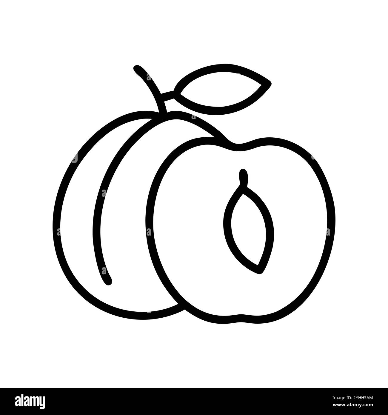 Einfache Vektor-Illustration einer Aprikose, in einem einfachen und sauberen Stil, geeignet für Lebensmittel und Gesundheit Themen. Flache Illustration der Früchte. Stock Vektor