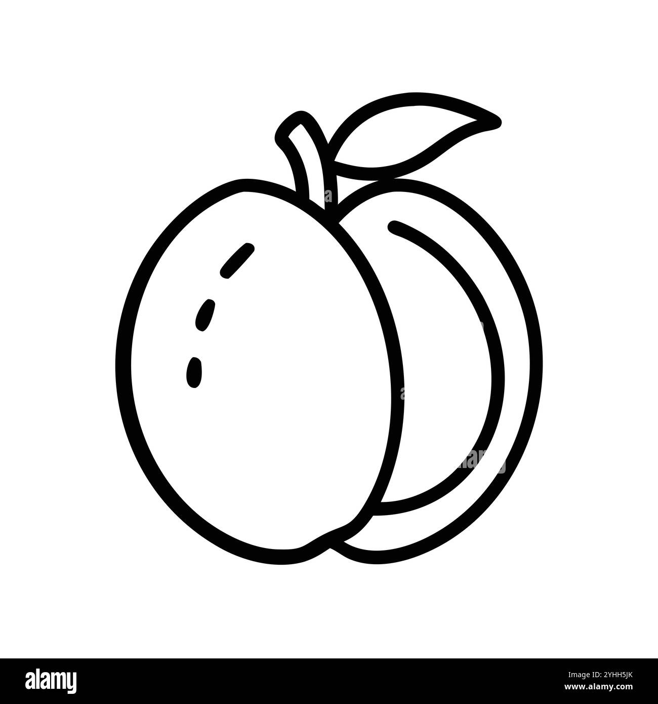 Einfache Vektor-Illustration einer Aprikose, in einem einfachen und sauberen Stil, geeignet für Lebensmittel und Gesundheit Themen. Flache Illustration der Früchte. Stock Vektor