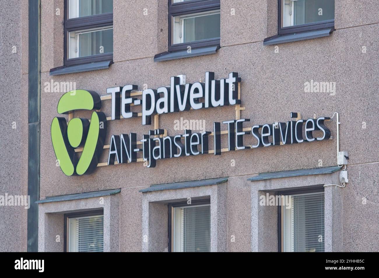 Helsinki, Finnland – 9. September. 2024: TE-palvelut – AN-tjänster – Logo von TE Services. TE-palvelut ist eine Arbeitsagentur. Stockfoto