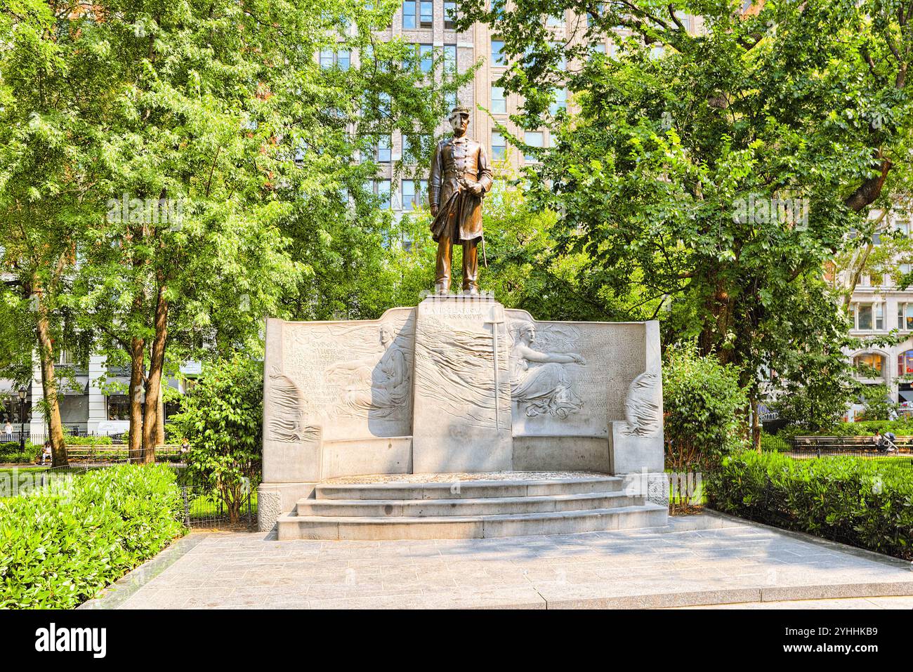 New York, USA - 05. September 2017: Admiral Farragut Denkmal, im Madison Square in Manhattan, New York. Stockfoto