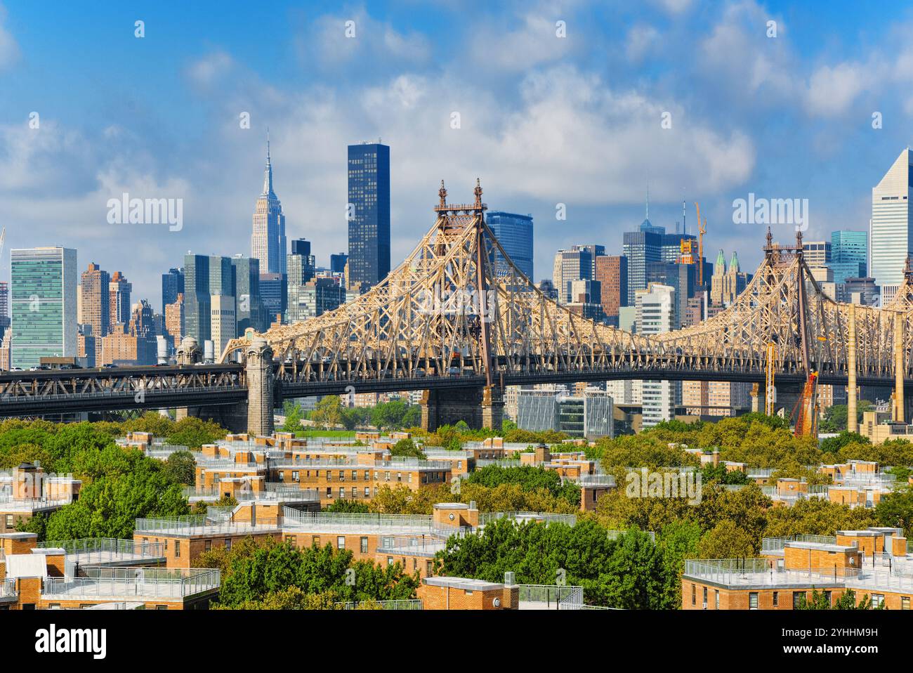 New York, Queensborough Bridge über den East River zwischen Manhattan und Long Island City im Stadtteil Queens. USA. Stockfoto