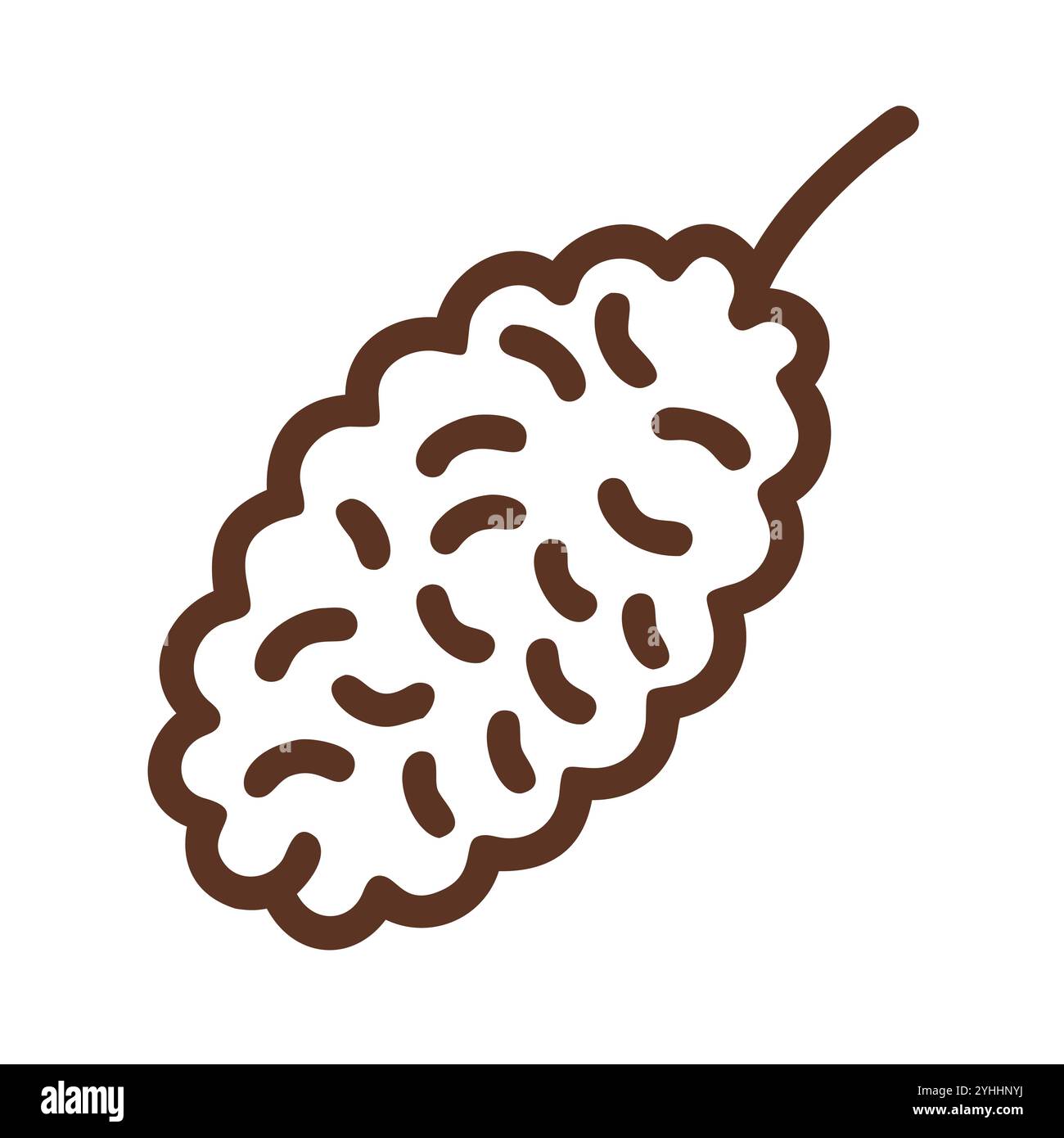 Einfache Vektor-Illustration einer Maulbeere, in einem einfachen und sauberen Stil, geeignet für Lebensmittel und Gesundheit Themen. Flache Illustration der Früchte. Stock Vektor