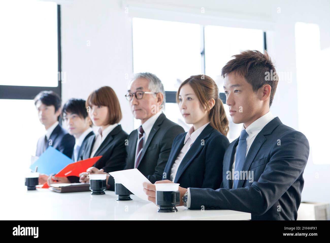 Mitarbeiter während des Meetings Stockfoto