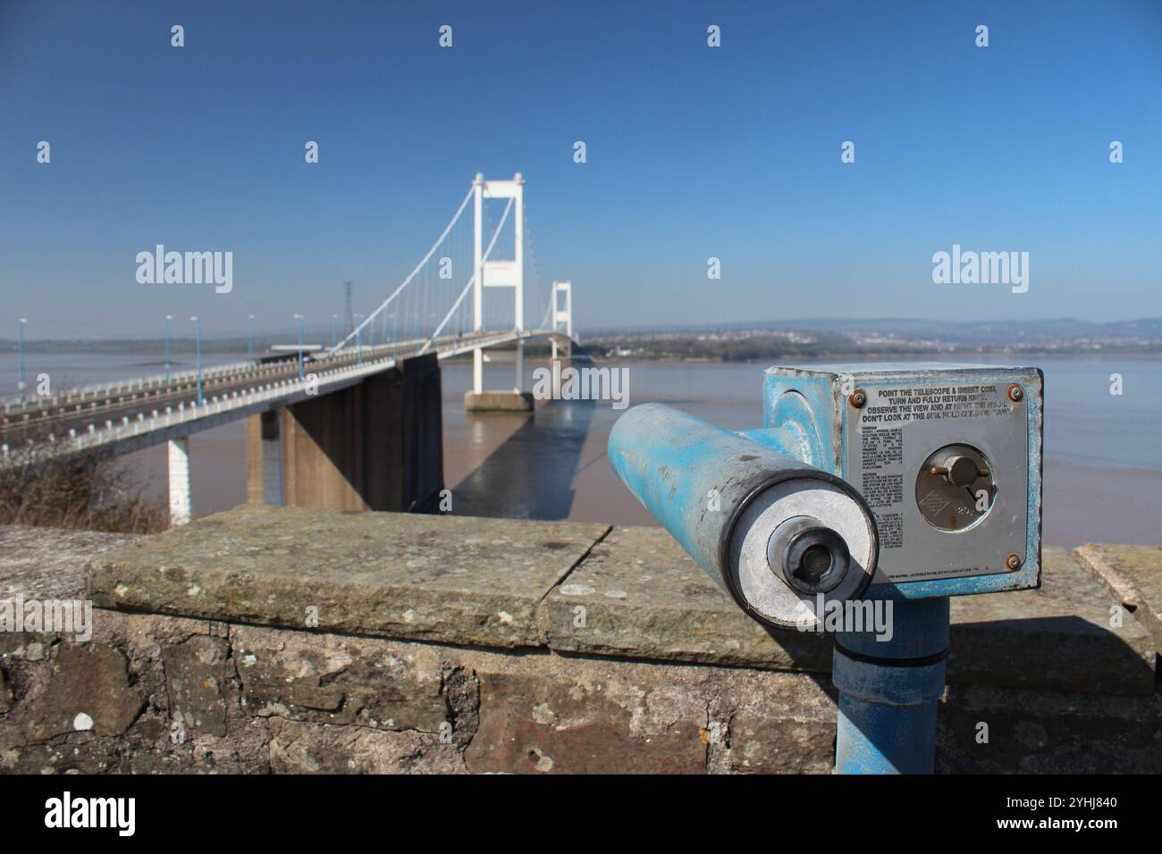 Severn Suspension Bridge, M48 Autobahn, Großbritannien Stockfoto