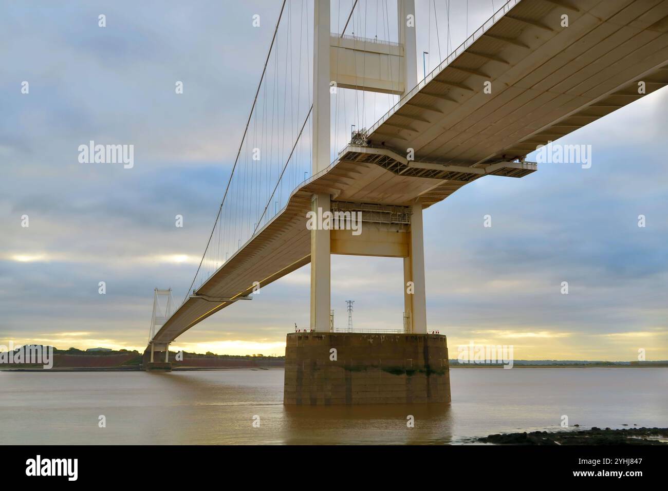 Severn Bridge M48 Highway über den Fluss Großbritannien Stockfoto