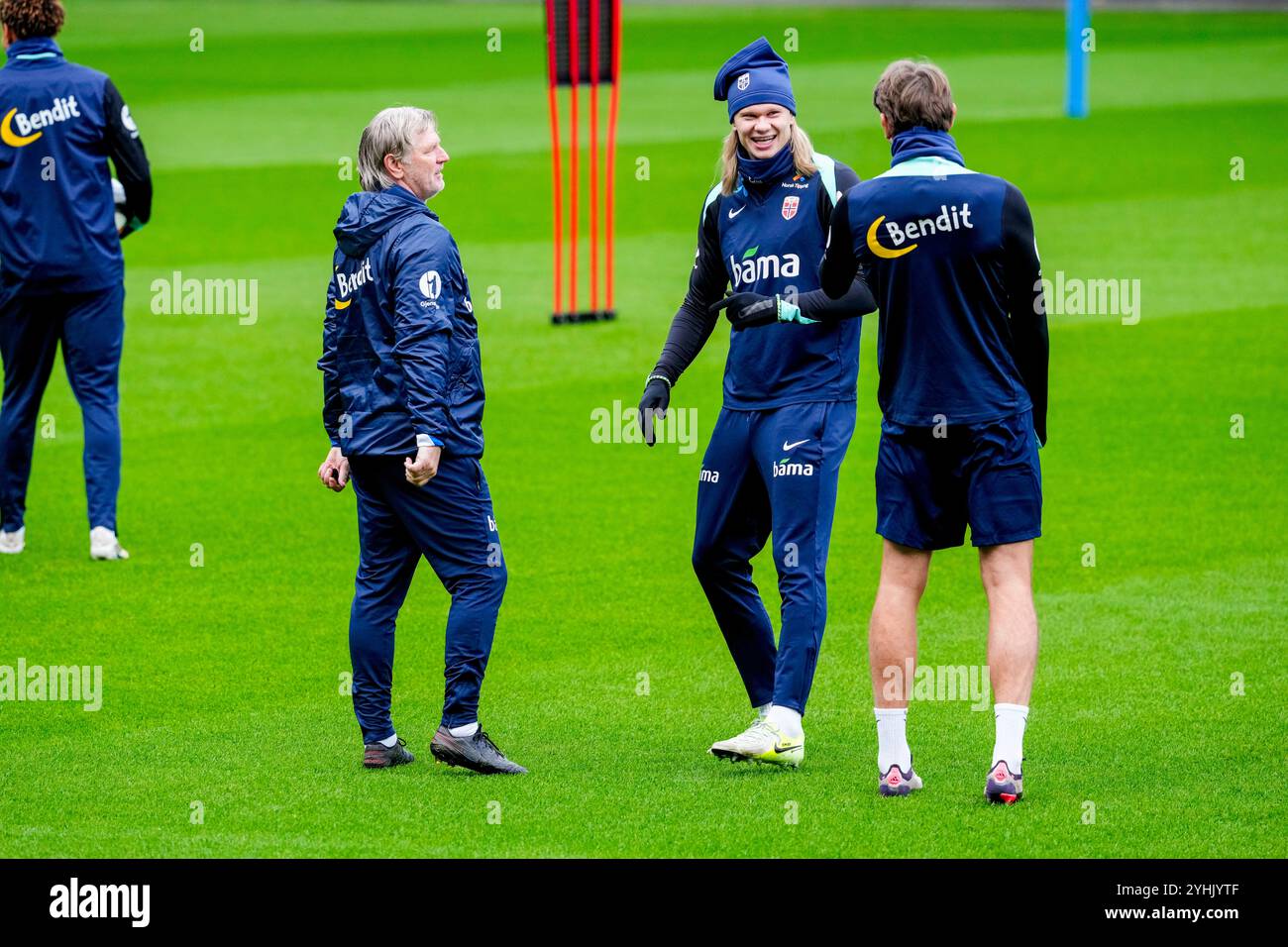 Oslo 20241112. Erling Braut Haaland im Training in Ullevaal vor dem Auswärtsspiel gegen Slowenien. Foto: Terje Bendiksby / NTB Stockfoto