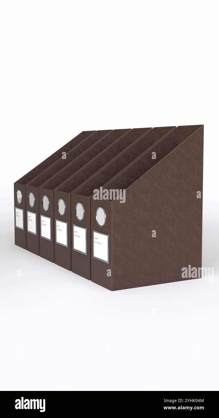 Dateien oder Ordner mit weißem Hintergrund Stockfoto