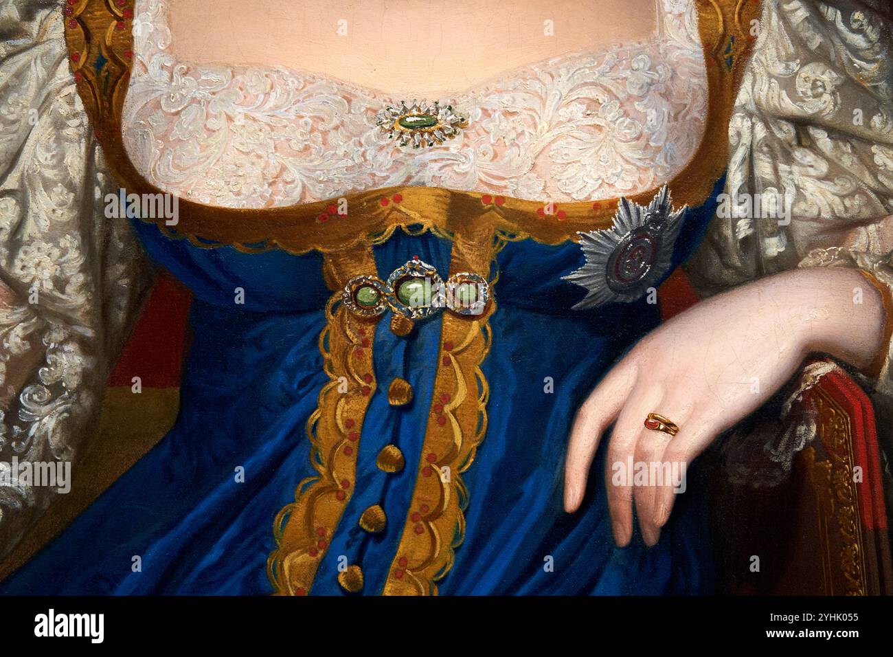 Detail, Prinzessin Charlotte von Wales, (1796-1817), 1817, von George Dawe, National Portrait Gallery, London, Großbritannien Stockfoto