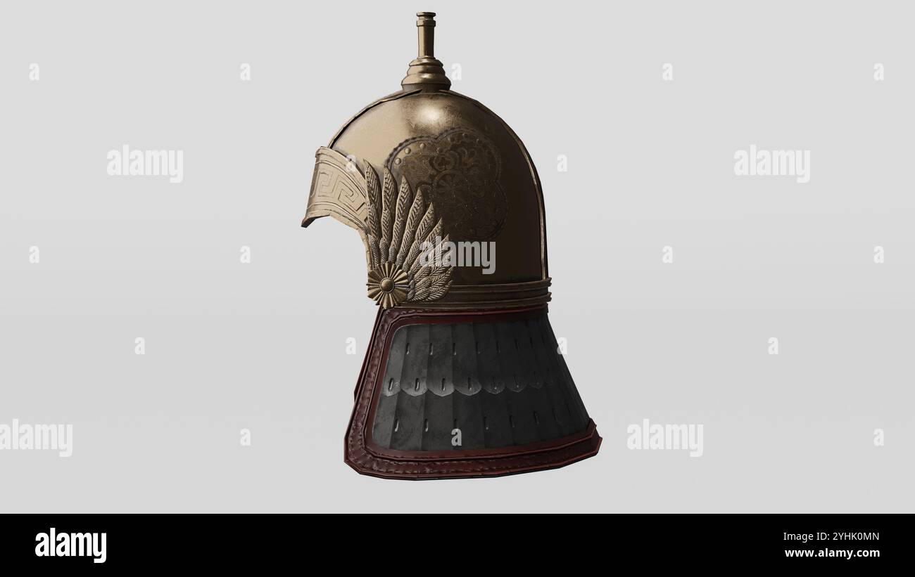 Vergoldeter Spartonhelm 4K Fotos Stockfoto