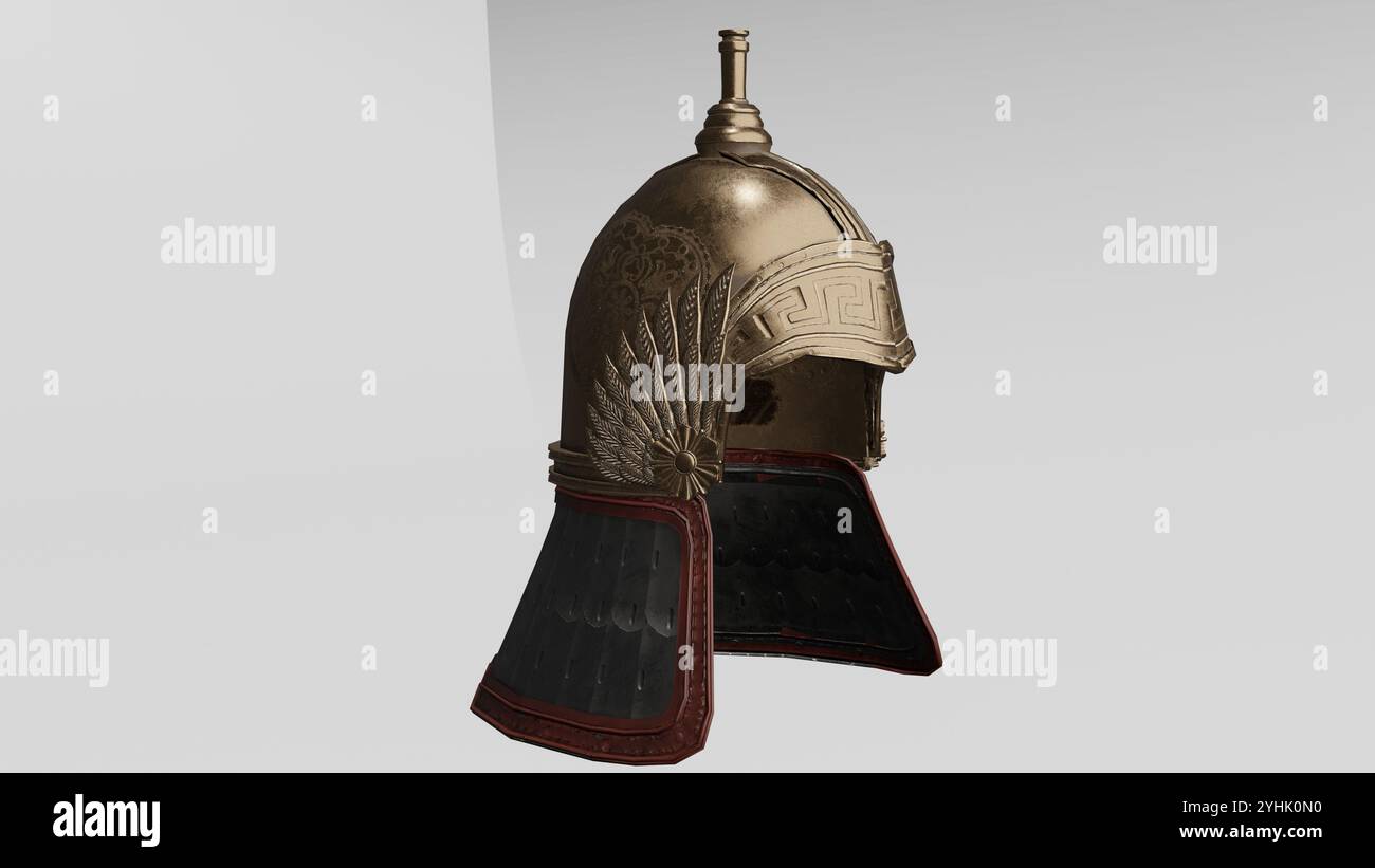 Vergoldeter Spartonhelm 4K Fotos Stockfoto