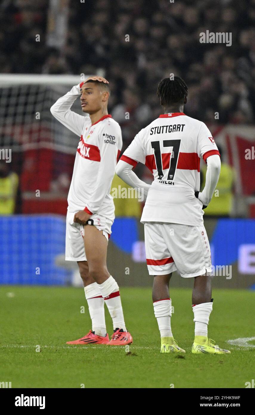 Enzo Millot VfB Stuttgart (08) Justin Diehl VfB Stuttgart (17) enttäuscht MHPArena, MHP Arena Stuttgart, Baden-Württemberg, Deutschland, Europa Stockfoto