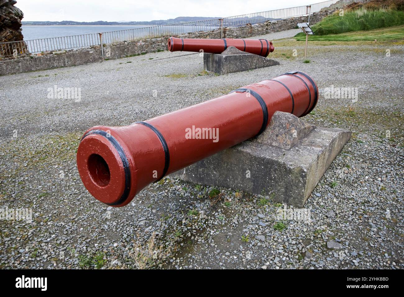 Alter Maulkorb, der König george III. britische Kanonen beladen, Fort Dunree, Dünenkopf, County donegal, republik irland Stockfoto