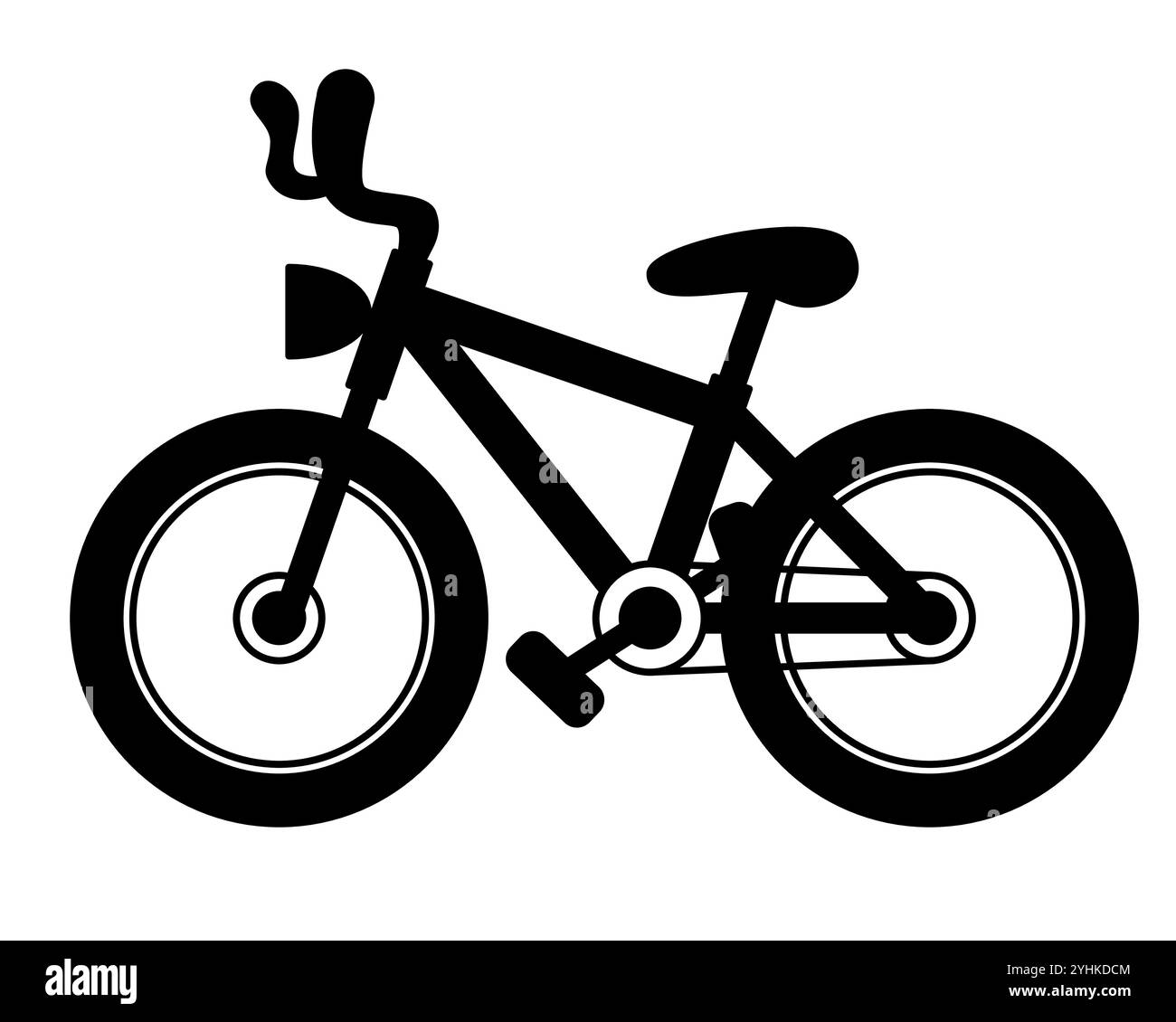 Fahrrad - schwarz-weiß Karikaturvektor Silhouette Illustration des Fahrrads, isoliert auf weiß Stock Vektor