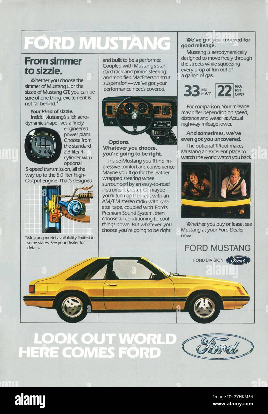 1981 Werbespot für Ford Mustang '82 Stockfoto