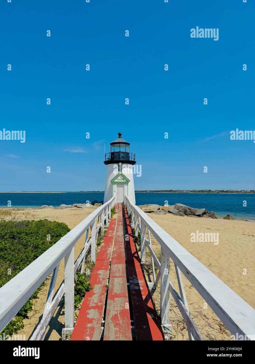 Nantucket, Massachusetts Brant Point Lighthouse - Smartphone-aufgenommenes Stockfoto