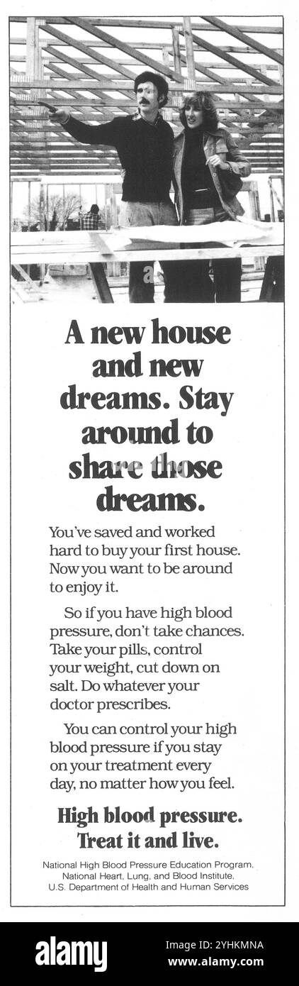1981 Bluthochdruck Bildungsprogramm Promo - US Department of Health and Human Services Stockfoto