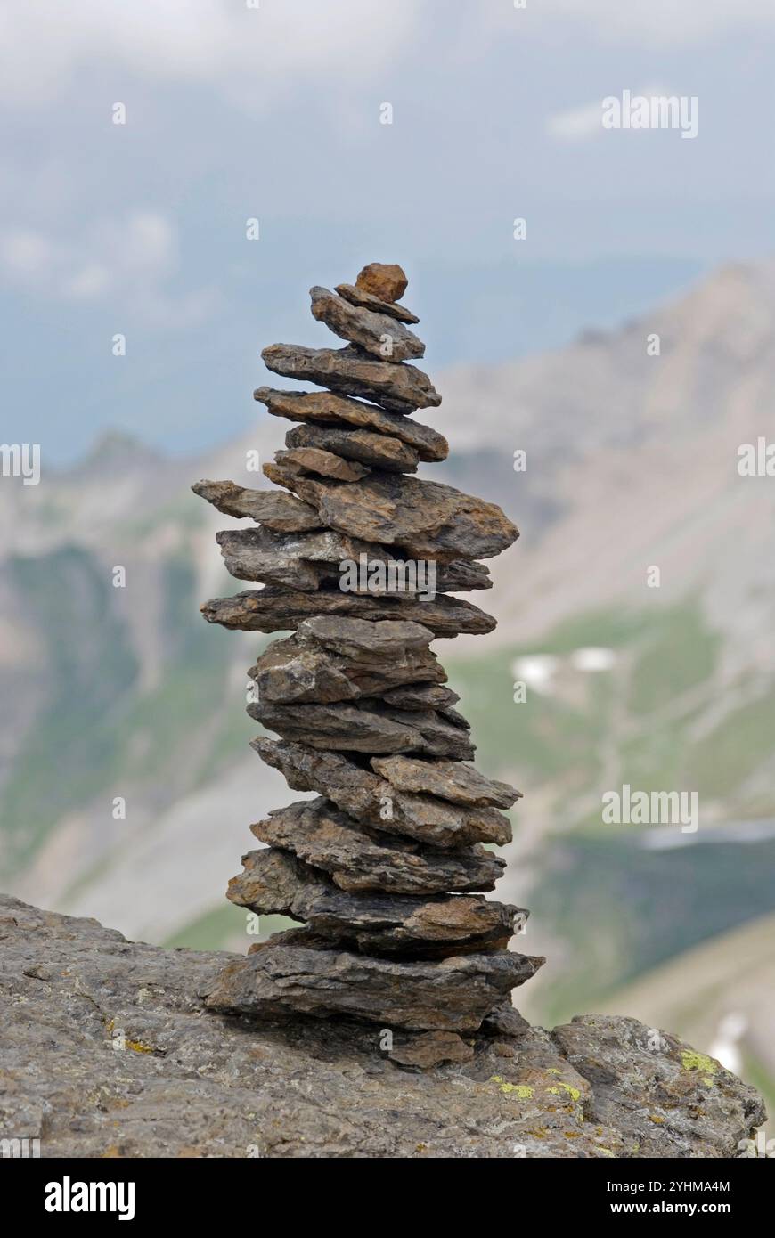 Gestapelte Stein auf dem Berg Stockfoto