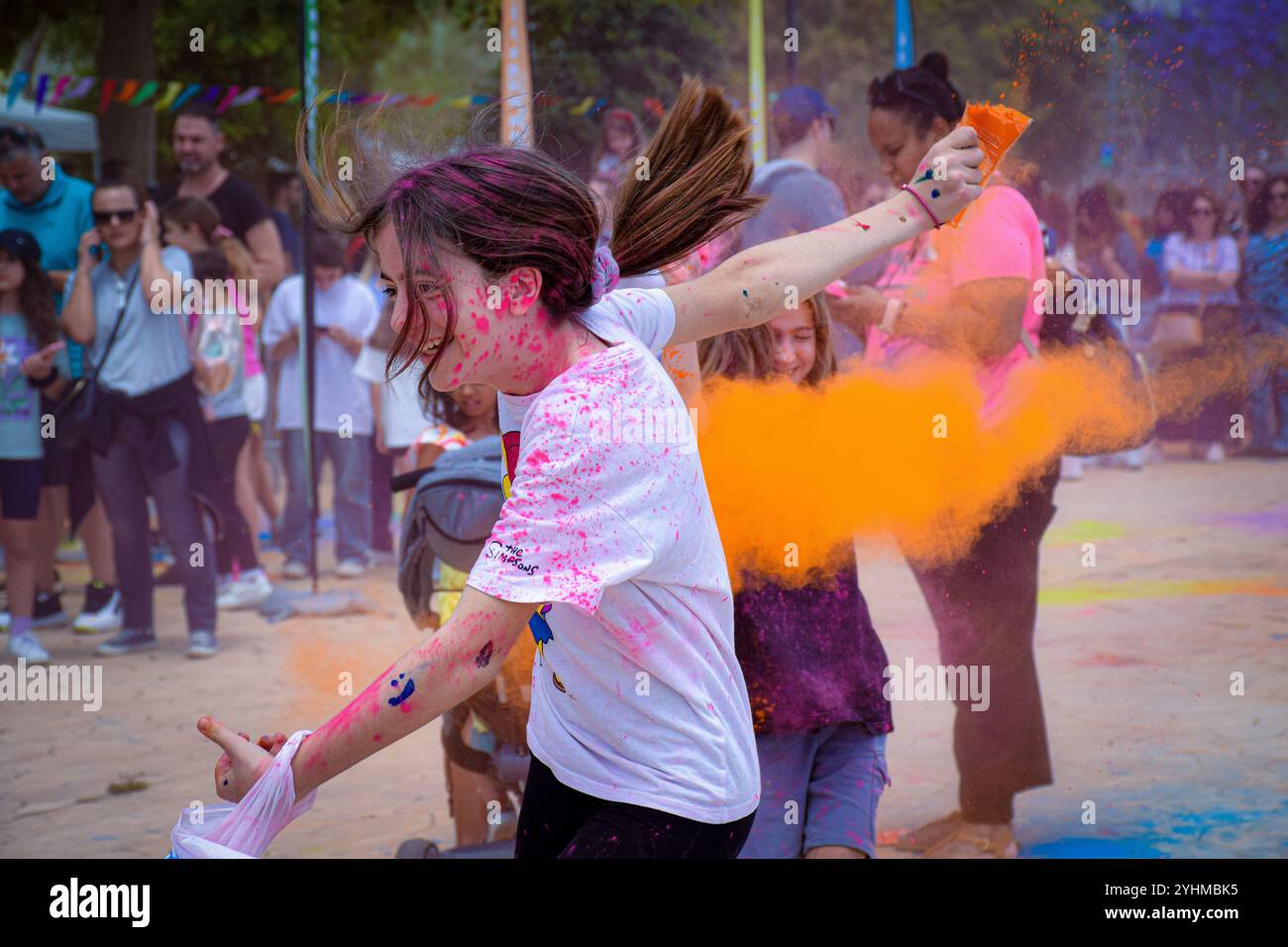 Farbfestival, holi-Festival, Festival-Ideen und Festivalspaß Stockfoto