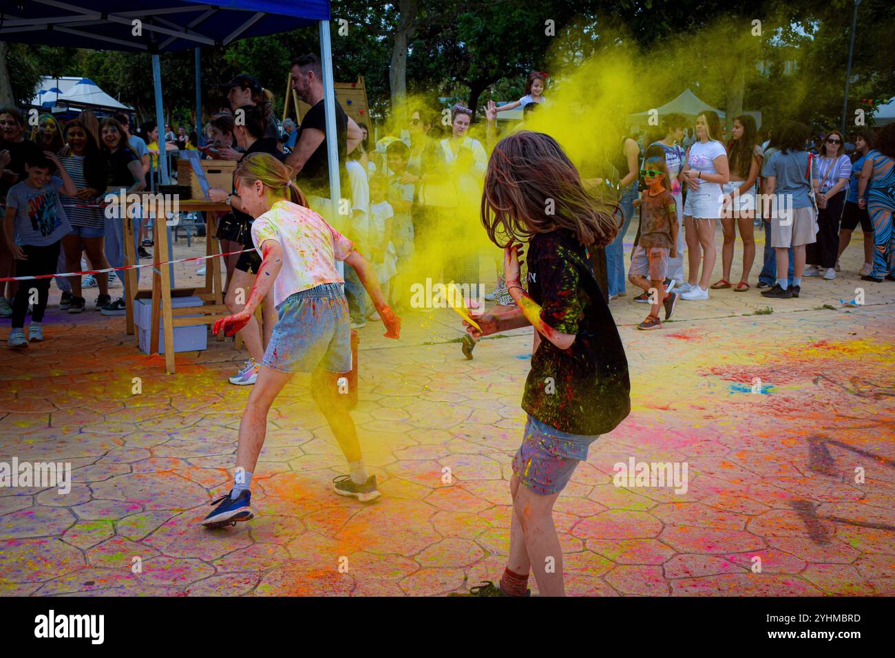 Farbfestival, holi-Festival, Festival-Ideen und Festivalspaß Stockfoto