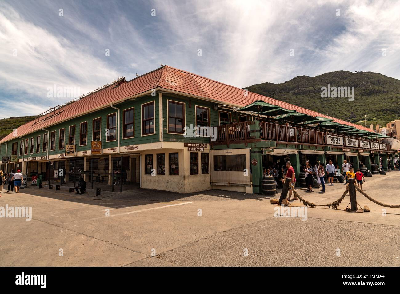 Mariner's Kai Hafenfront Emporium, Hout Bay Stockfoto