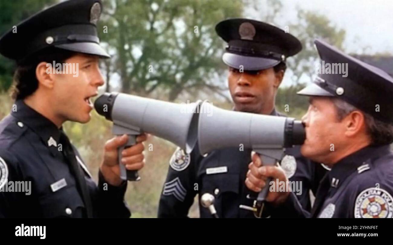 POLICE ACADEMY 4 1987 Warner Bros. Film mit Steve Gutten Stockfoto
