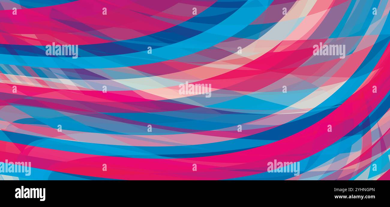 Abstrakter farbenfroher Hintergrund mit roten und pazifischen blauen Streifen. Grafisches Vektormuster. CMYK-Farben Stock Vektor