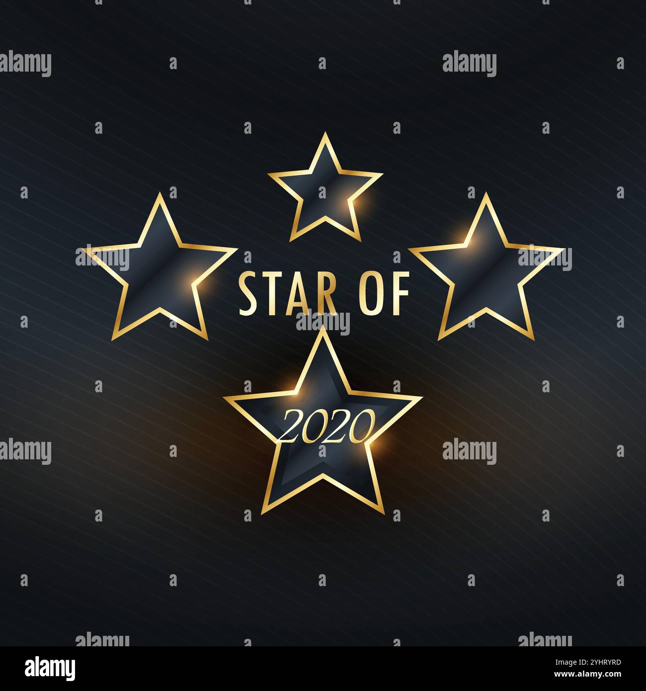 Stern von 2020 goldenem Hintergrund Stock Vektor