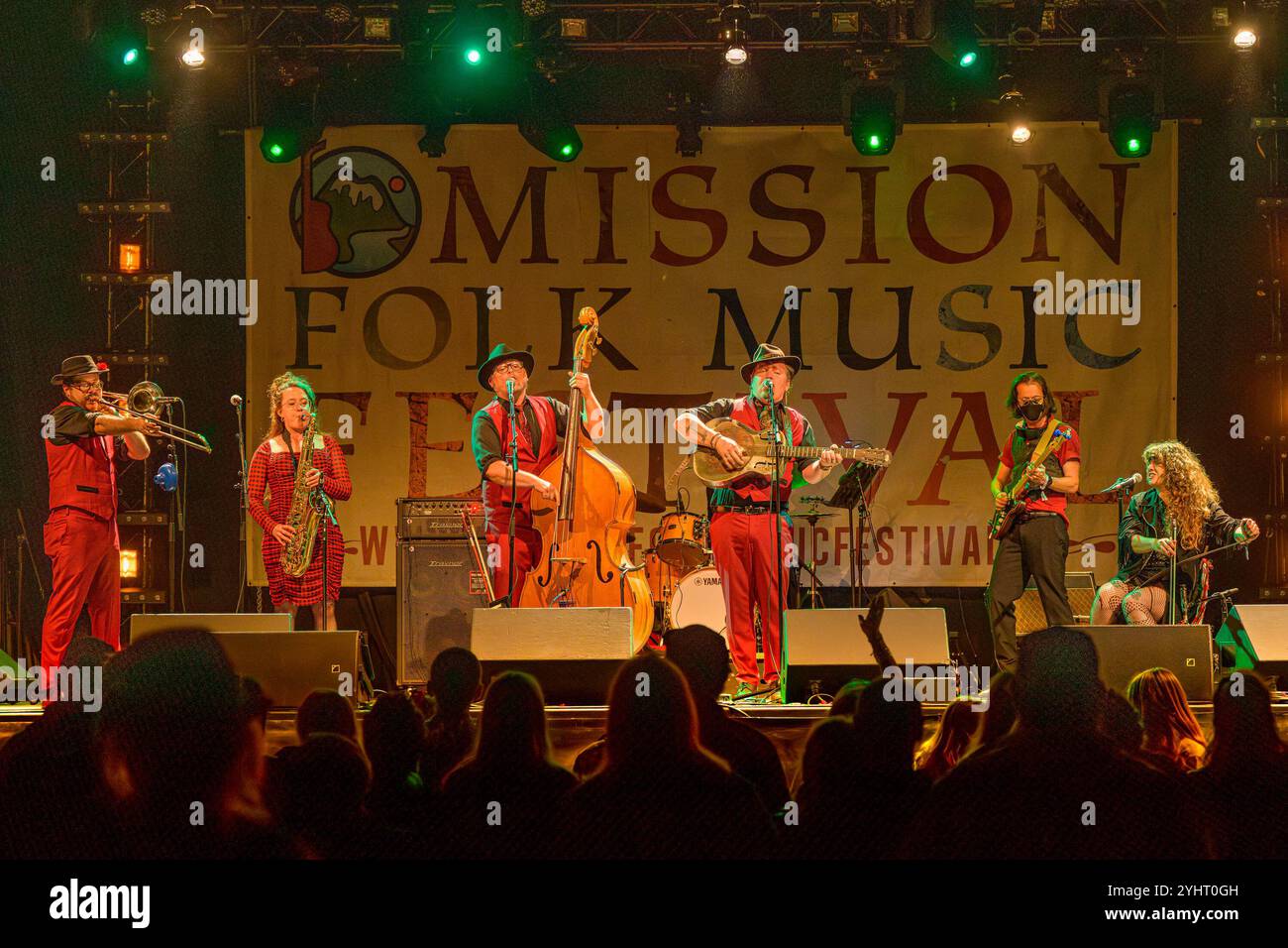 Hot Damn Skandal, Mission Folk Music Festival, Fraser River Heritage Park, British Columbia, Kanada Stockfoto
