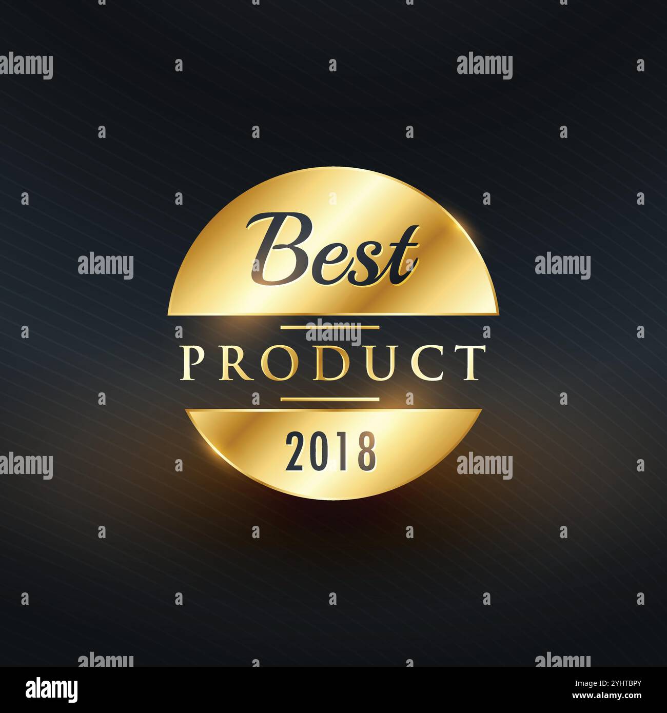 Bestes Produkt des Jahres goldene Label Design Stock Vektor