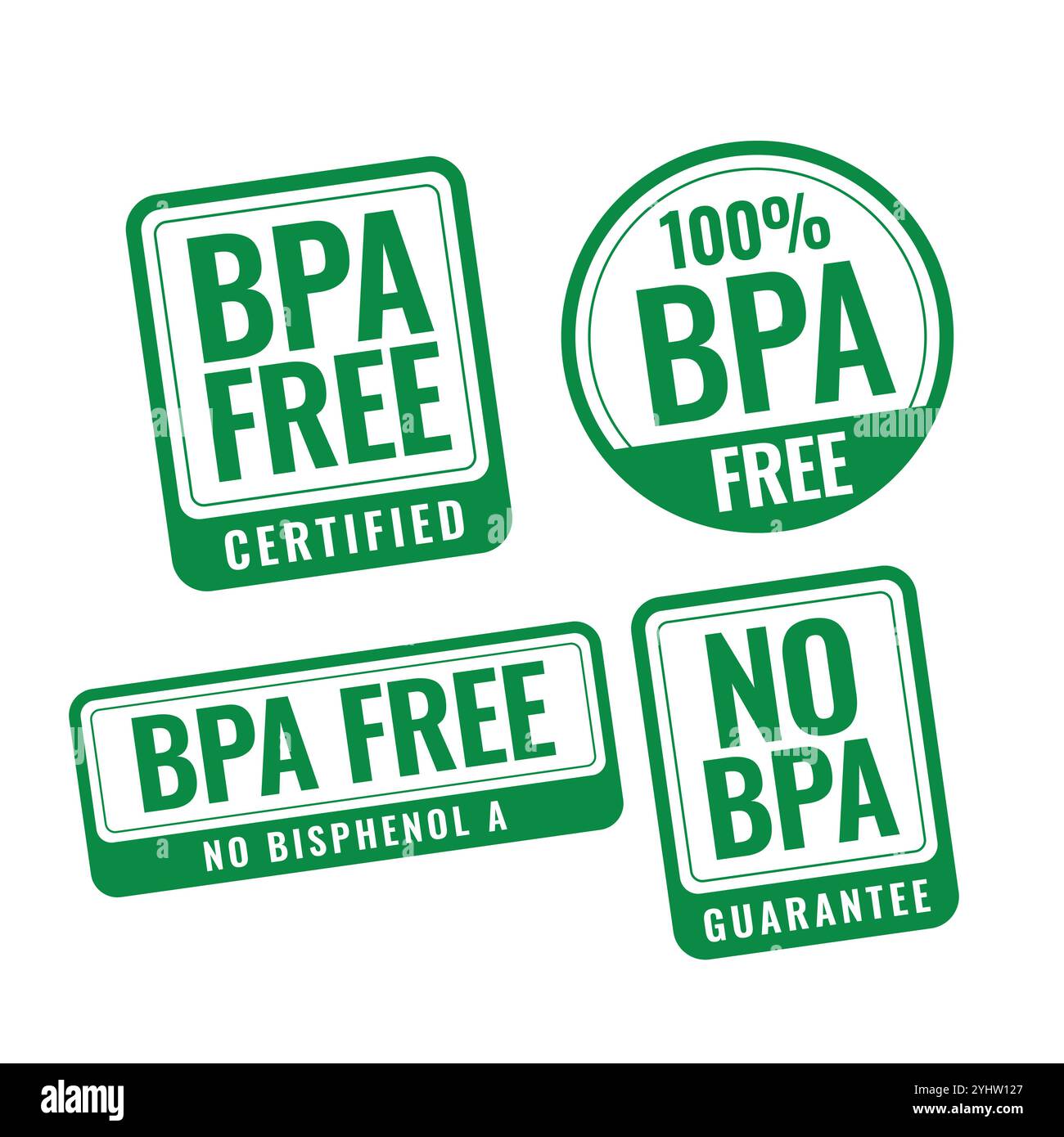 Bpa-freie Bisphenol-A und Phthalate Abzeichen Stempel Etiketten Stock Vektor