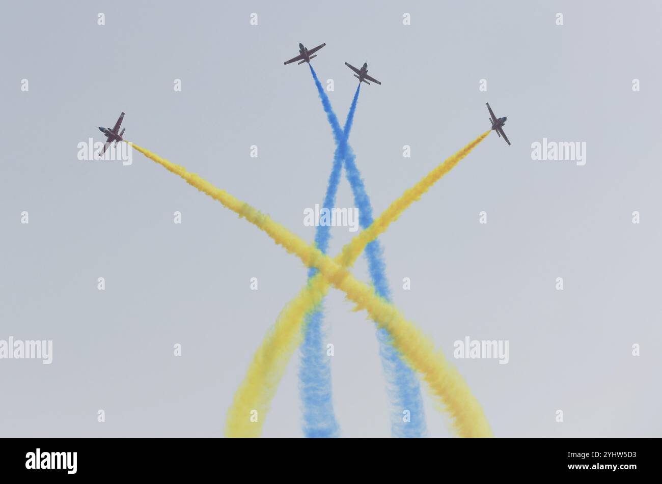 Das Red Falcon Air Demonstration Team tritt am 12. November 2024 auf der Zhuhai Air Show in Zhuhai, südchinesischer Provinz Guangdong, auf. Stockfoto