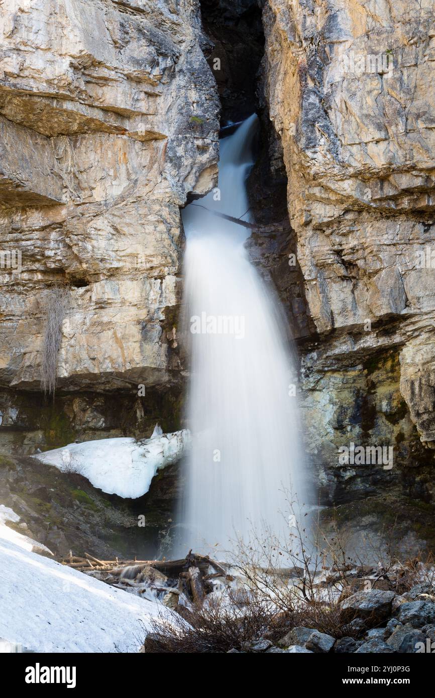 Bridal Falls am Wyoming Creek, Gallatin National Forest, Montana Stockfoto