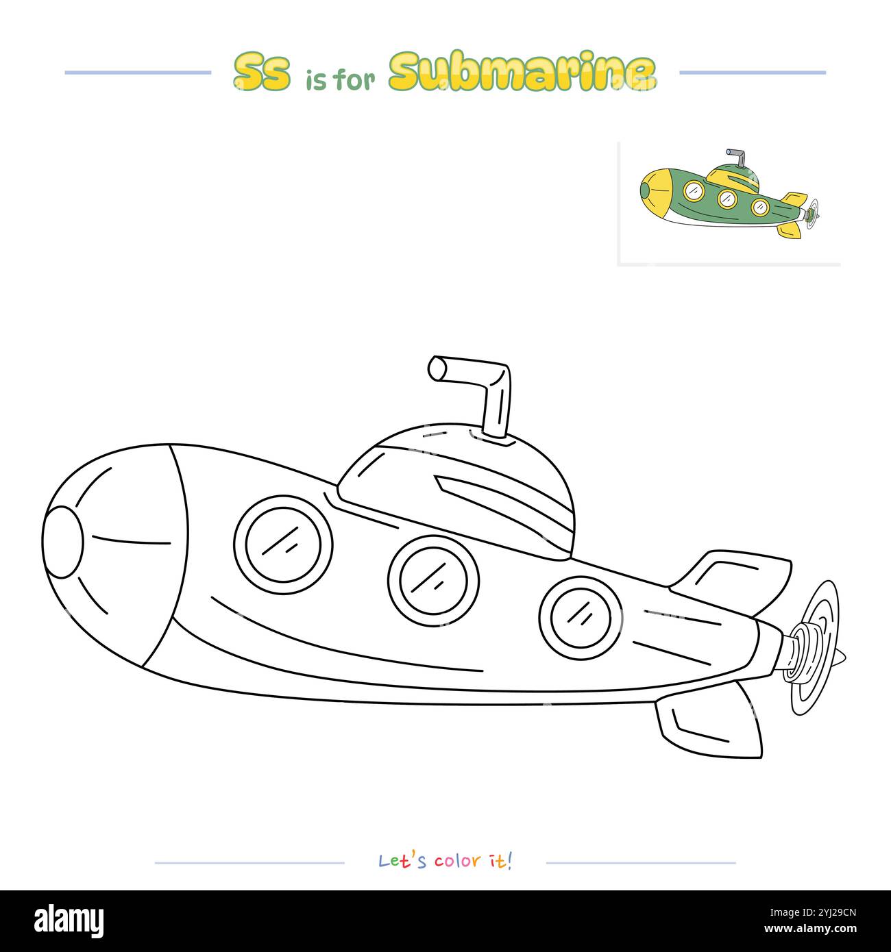 Ausmalseiten und Lernen der Alphabet-Sammlung Stock Vektor